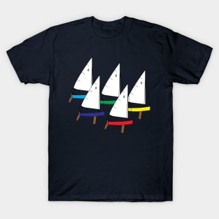 Penguin Dinghy Sailboats Racing T-Shirt